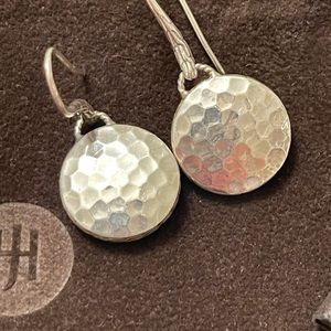 John Hardy hammered sterling silver earrings.